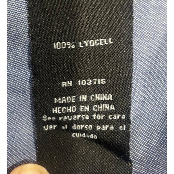 Zac & Rachel Womans Button Up Tunic Top 3X Blue Asymmetrical Lagenlook - Picture 6 of 10